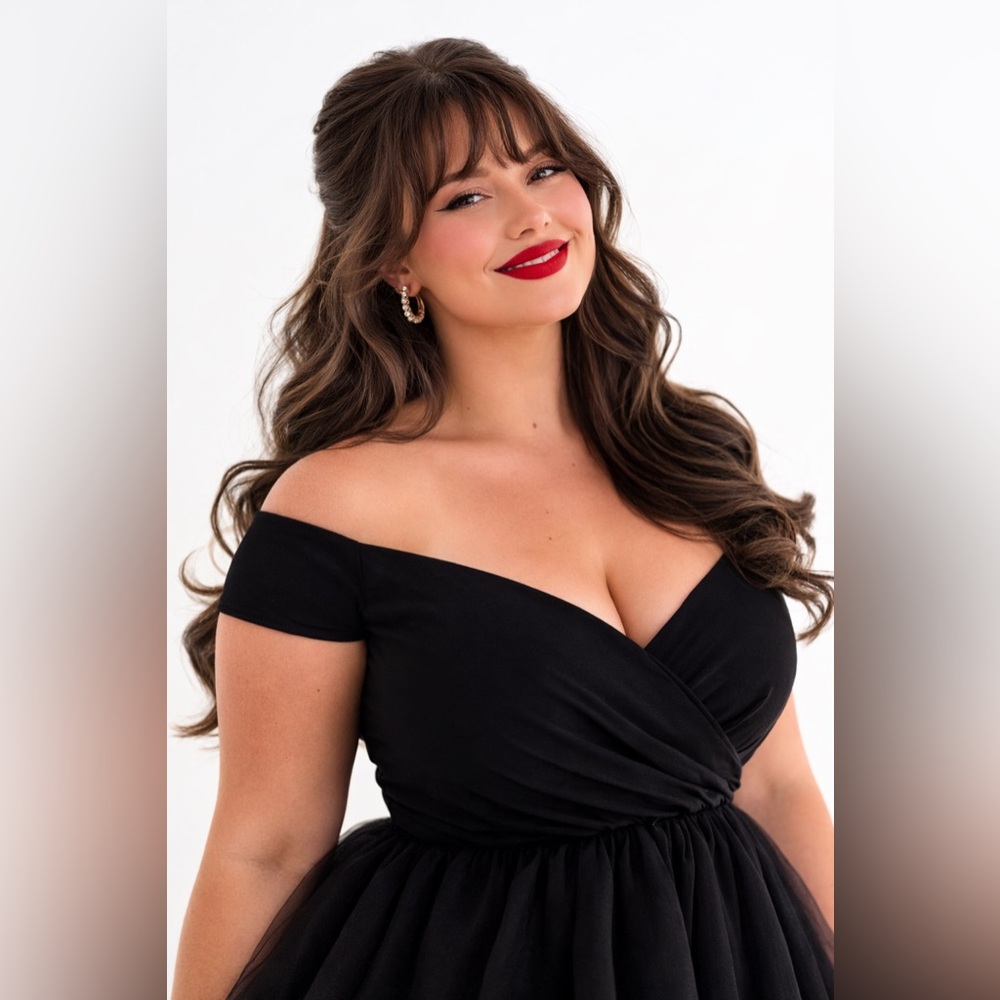 Torrid Retro Chic Black & Gold Embroidered Tulle Swing Dress, Size 14, NWT! - Picture 11 of 16